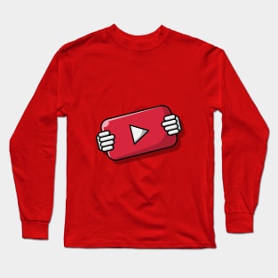 Hand Holding Play Button Long Sleeve T-Shirt